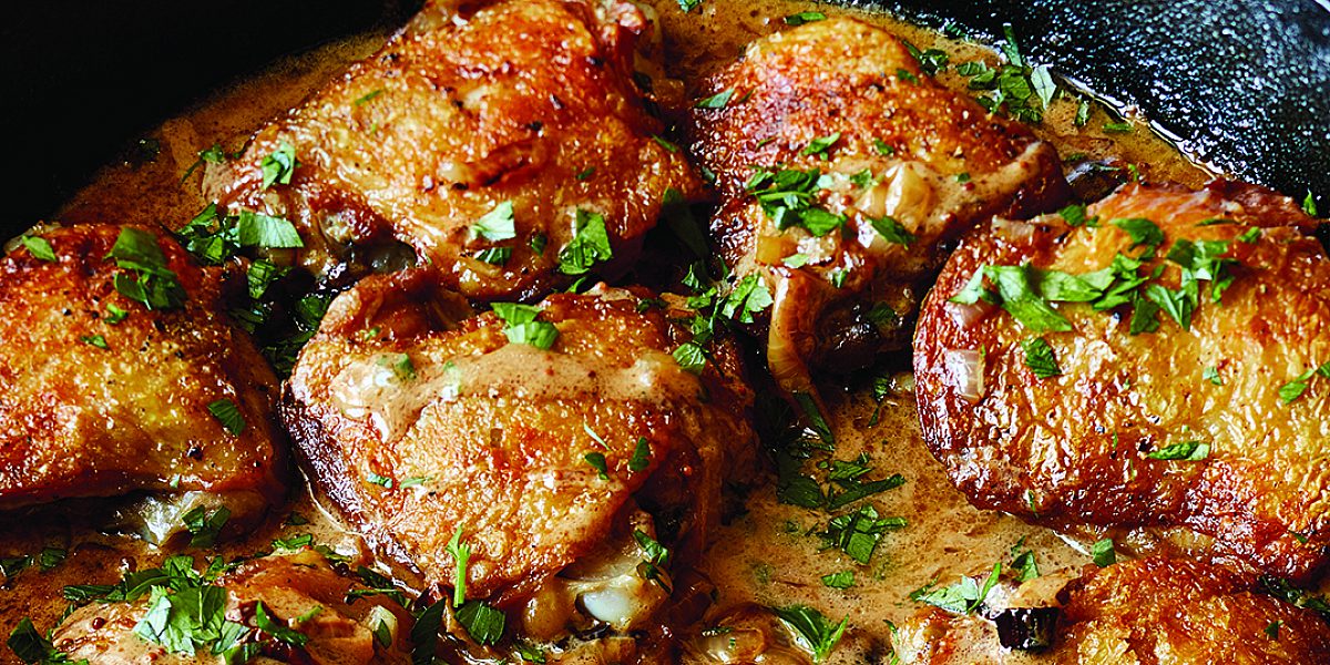 Chicken
Thighs with Mustard Sauce