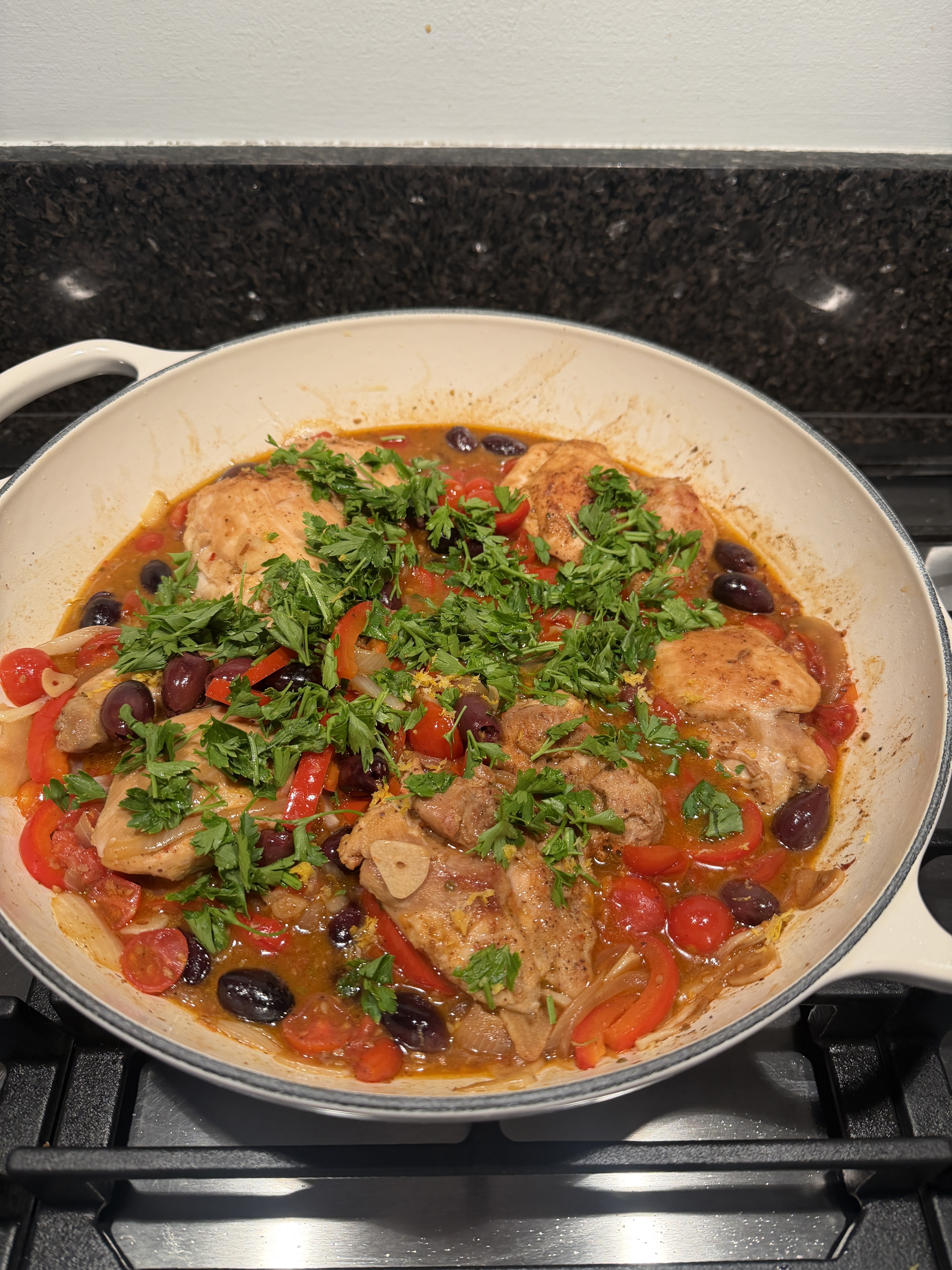 Chicken
Thighs with Cherry Tomatoes